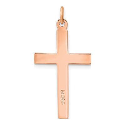 Rose Gold-Plated Sterling Silver Double Cross Pendant – view 5