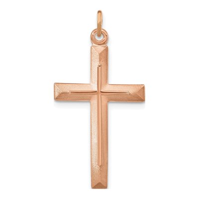 Rose Gold-Plated Sterling Silver Double Cross Pendant