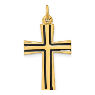 Gold-Plated Sterling Silver Enamel Cross Pendant