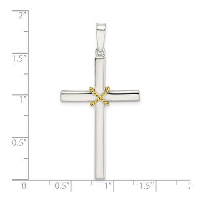 Gold-Plated Sterling Silver Center Cross Pendant – view 4