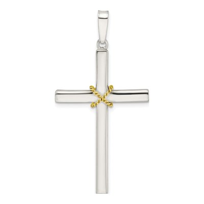Gold-Plated Sterling Silver Center Cross Pendant
