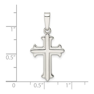 Sterling Silver Fleur de Lis Cross Pendant – view 5