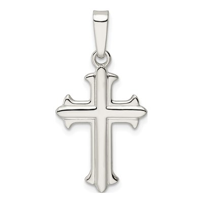 Sterling Silver Fleur de Lis Cross Pendant