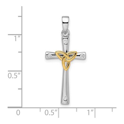 Gold-Plated Sterling Silver CZ Celtic Cross Pendant – view 4