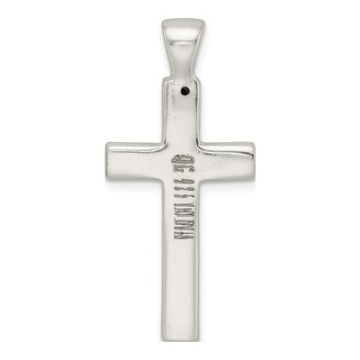Sterling Silver Greek Key Hollow Cross Pendant – view 5