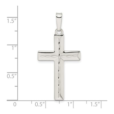 Sterling Silver Diamond-Cut Latin Cross Pendant – view 4
