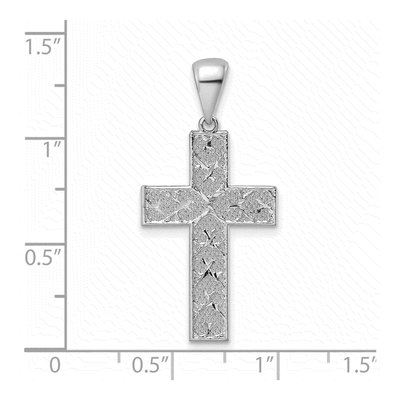 Sterling Silver Diamond-Cut Cross Pendant – view 4