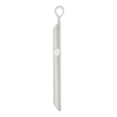 Sterling Silver Textured Tube Cross Pendant – view 3