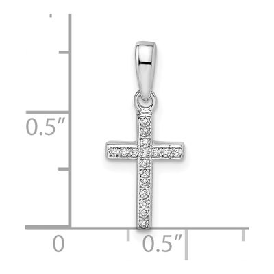 Sterling Silver CZ Cross Pendant – view 4