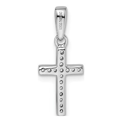 Sterling Silver CZ Cross Pendant – view 5