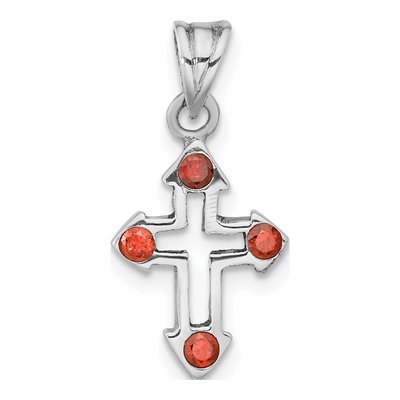 Sterling Silver Crystal Open Cross Pendant