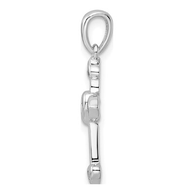 Sterling Silver CZ Heart Cross Pendant – view 3
