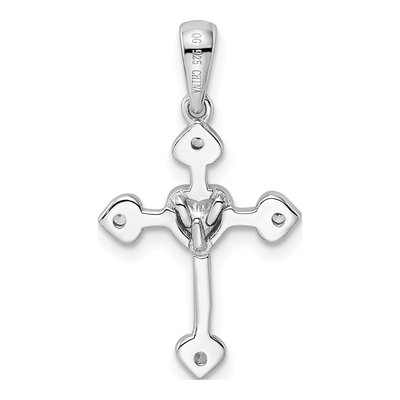 Sterling Silver CZ Heart Cross Pendant – view 5