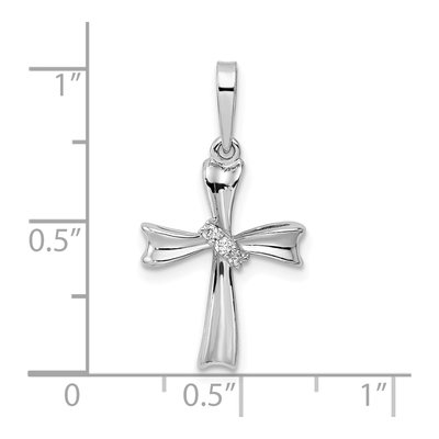 Sterling Silver CZ Cross Pendant – view 4