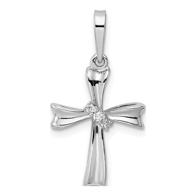Sterling Silver CZ Cross Pendant