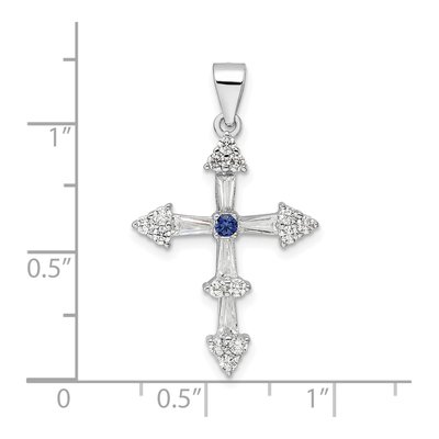 Sterling Silver CZ Cross Pendant – view 4