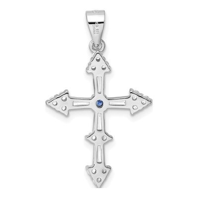 Sterling Silver CZ Cross Pendant – view 5