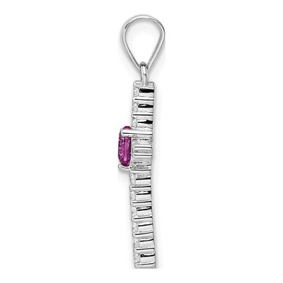 Sterling Silver CZ Heart Cross Pendant – view 3