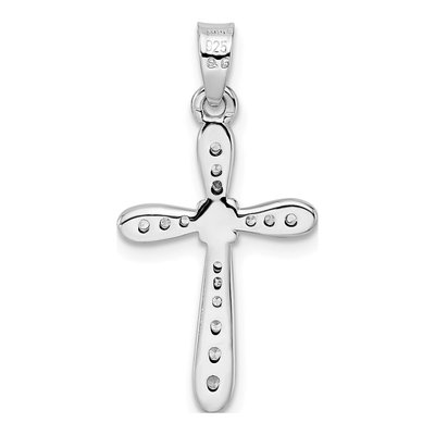 Sterling Silver CZ X-Center Cross Pendant – view 5