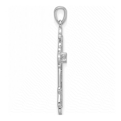 Sterling Silver CZ Fancy Cross Pendant – view 3