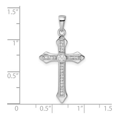 Sterling Silver CZ Cross Pendant – view 4