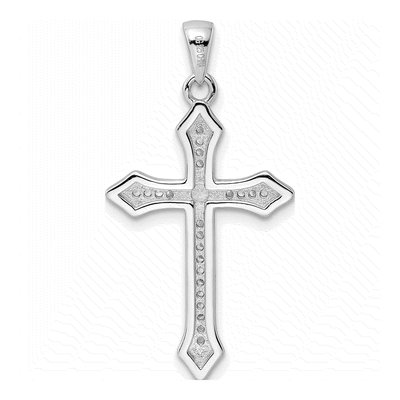 Sterling Silver CZ Cross Pendant – view 5