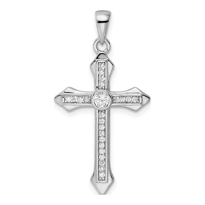 Sterling Silver CZ Cross Pendant