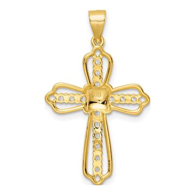 Gold-Plated Sterling Silver CZ Cross Pendant – view 5