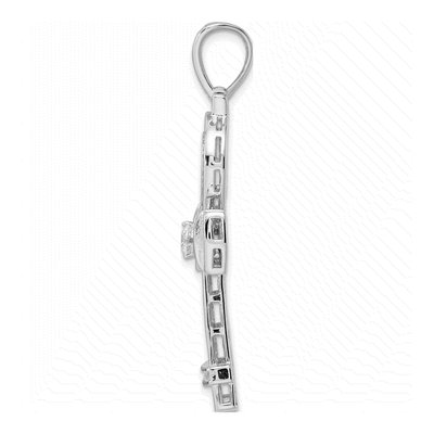 Sterling Silver CZ Ankh Cross Pendant – view 3