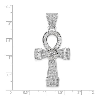 Sterling Silver CZ Ankh Cross Pendant – view 4