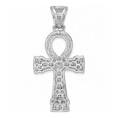 Sterling Silver CZ Ankh Cross Pendant – view 5