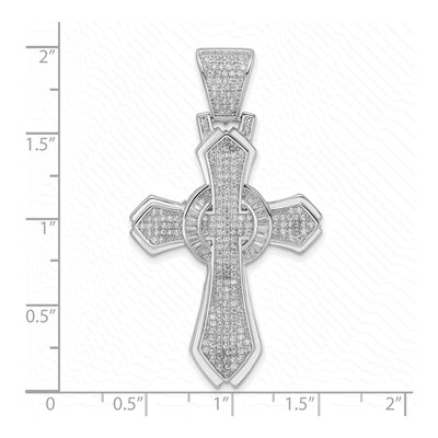 Sterling Silver CZ Cross Pendant – view 4