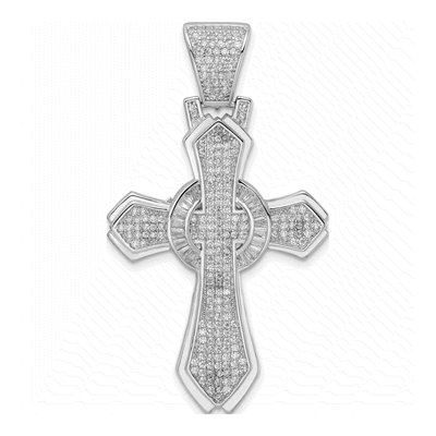 Sterling Silver CZ Cross Pendant