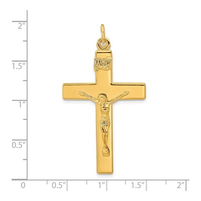 Gold-Plated Sterling Silver INRI Crucifix Pendant – view 4