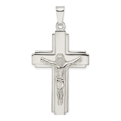 Sterling Silver Large Crucifix Pendant
