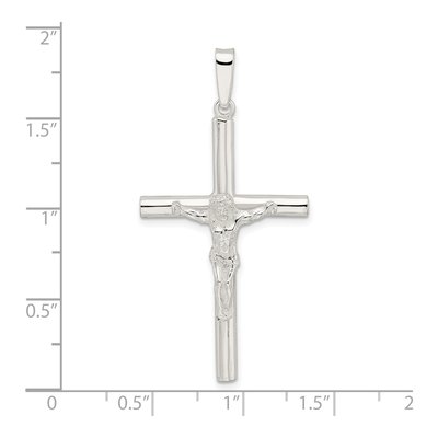Sterling Silver Large Hollow Crucifix Pendant – view 4