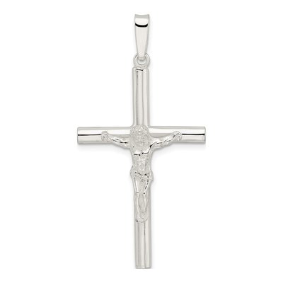 Sterling Silver Large Hollow Crucifix Pendant