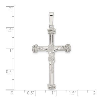 Sterling Silver Hollow Crucifix Pendant – view 4
