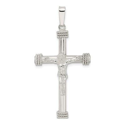 Sterling Silver Hollow Crucifix Pendant