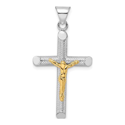 Gold-Plated Sterling Silver Crucifix Pendant