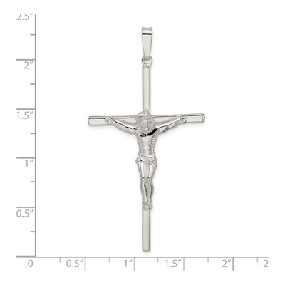 Sterling Silver Large Hollow Crucifix Pendant – view 4