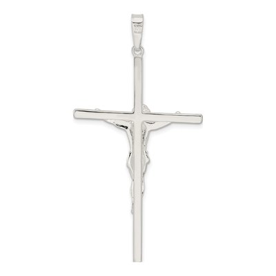 Sterling Silver Large Hollow Crucifix Pendant – view 5