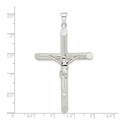 Sterling Silver Tube Crucifix Cross Pendant – view 4