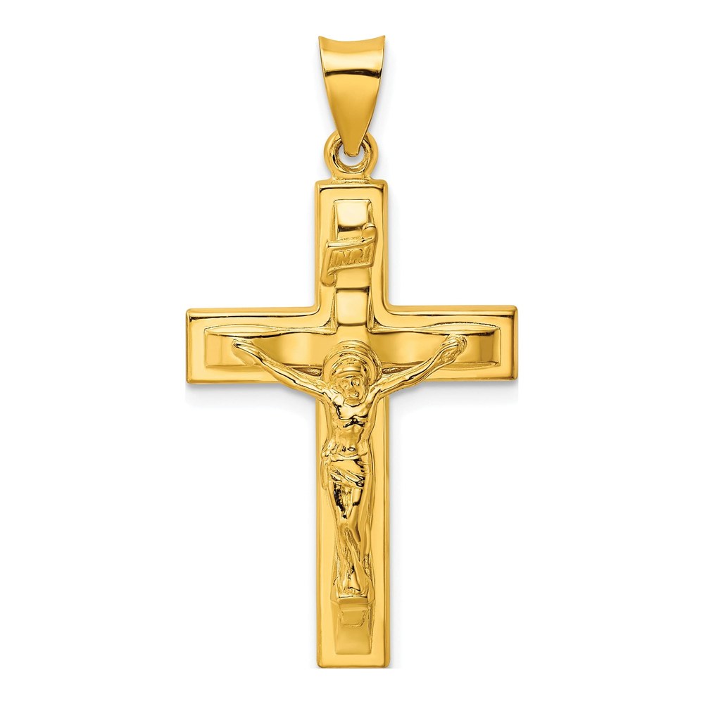Gold-Plated Sterling Silver INRI Crucifix Pendant