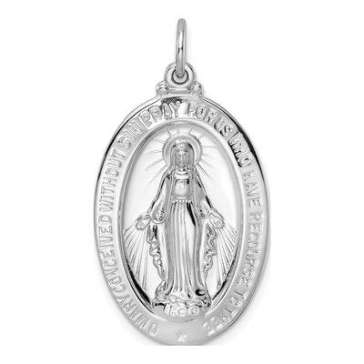 Sterling Silver Miraculous Medal Pendant