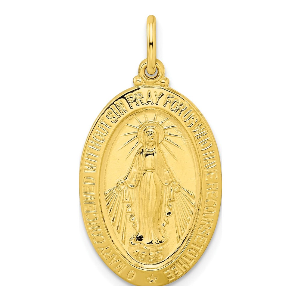 Sterling Silver Gold-Tone Miraculous Medal Pendant
