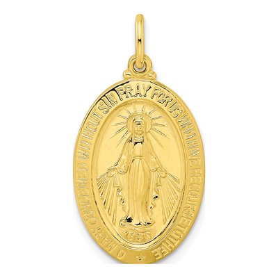 Gold-Plated Sterling Silver Miraculous Medal Pendant
