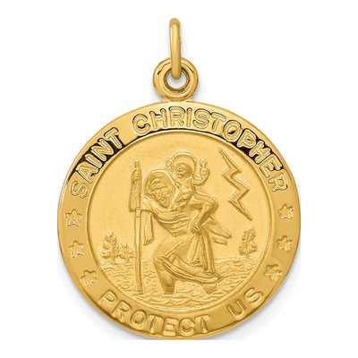 Gold-Plated Sterling Silver Saint Christopher Pendant