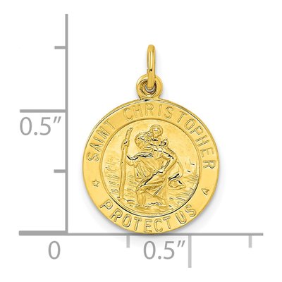 Gold-Plated Sterling Silver Saint Christopher Medal Pendant – view 4