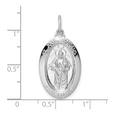 Sterling Silver Oval St Jude Pendant – view 4